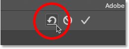 Clicking the Reset button for the Crop Tool in Photoshop