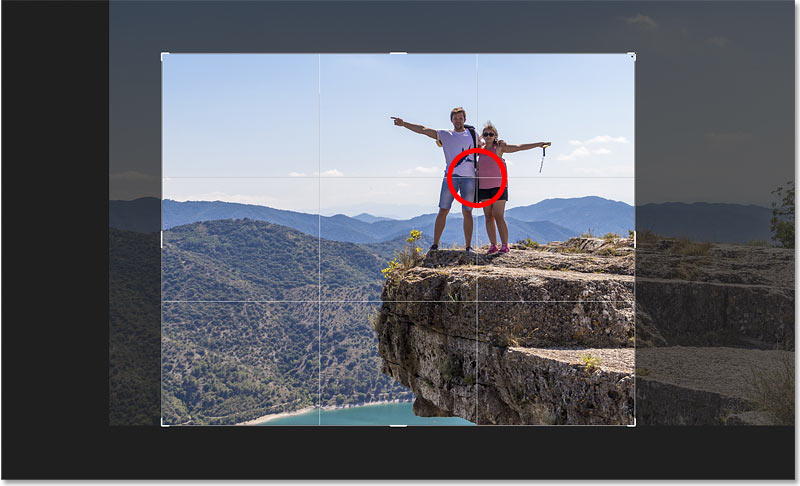 Composing the crop using the Rule of Thirds grid in Photoshop