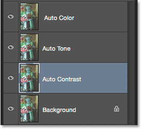 The new layers have been renamed Auto Contrast, Auto Tone and Auto Color. 