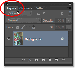 Switching from the Channels panel to the Layers panel. 