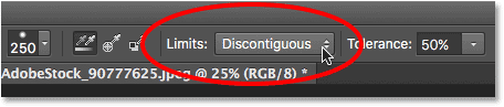 Setting the Background Eraser Limits option to Discontiguous in Photoshop. 